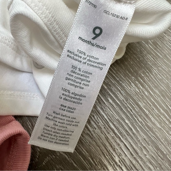 CARTERS 5PC SHORT SLEEVE BODYSUITS SOLID COLORS 9MO - Picture 5 of 6